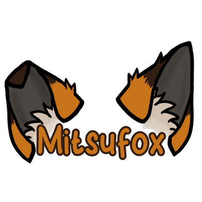 Orange text reading Mitsufox, with two fox ears to accent